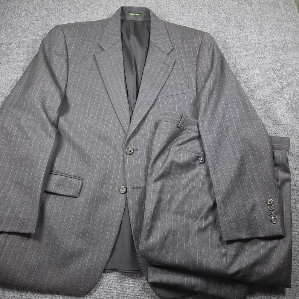 Ralph Lauren Suit Mens Size 43R Gray Pinstripe Wool Pants 38x30 2 Piece Canada